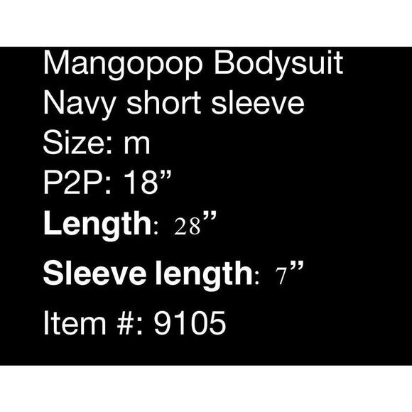Mangopop Navy Short sleeve Bodysuit- size M - Picture 6 of 6